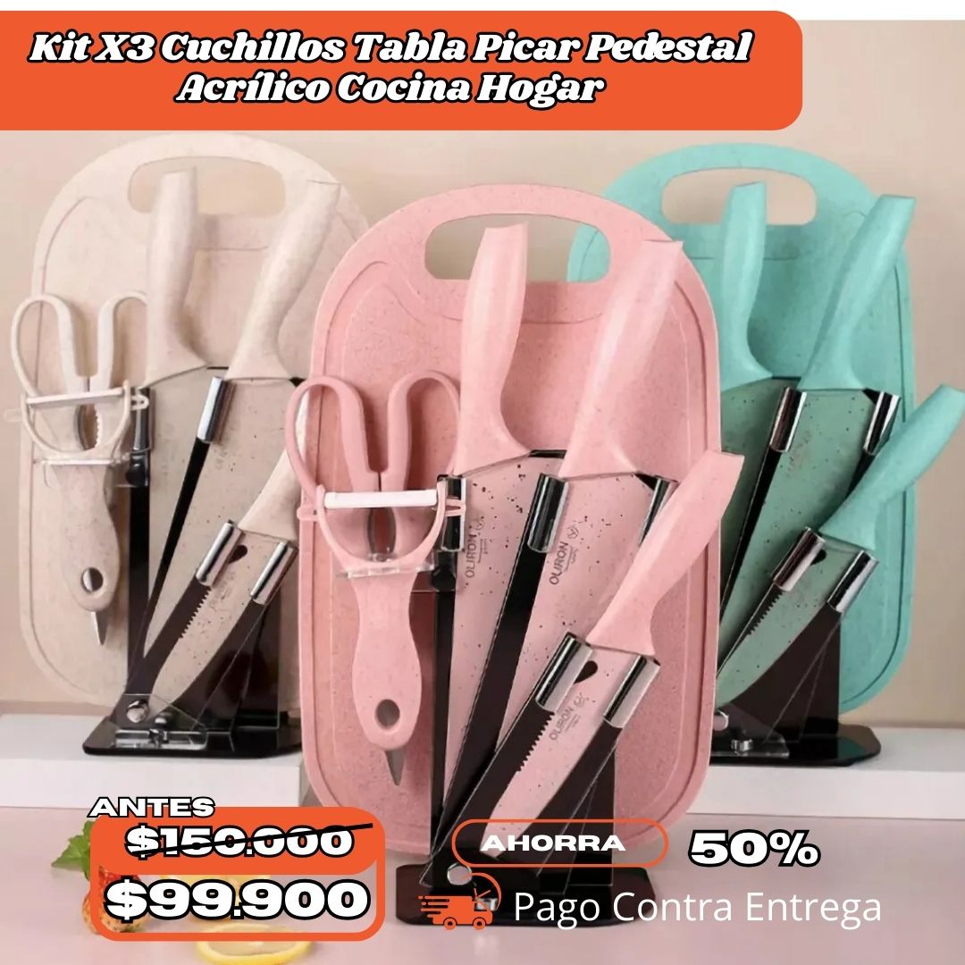 SET DE CUCHILLOS CON PEDESTAL