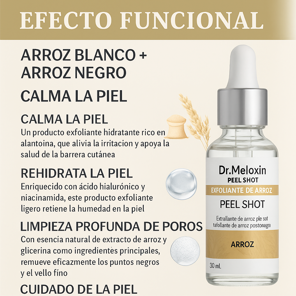 Ampolla Facial Dr. Melaxin – Nutrición Iluminadora de Arroz Blanco y Negro