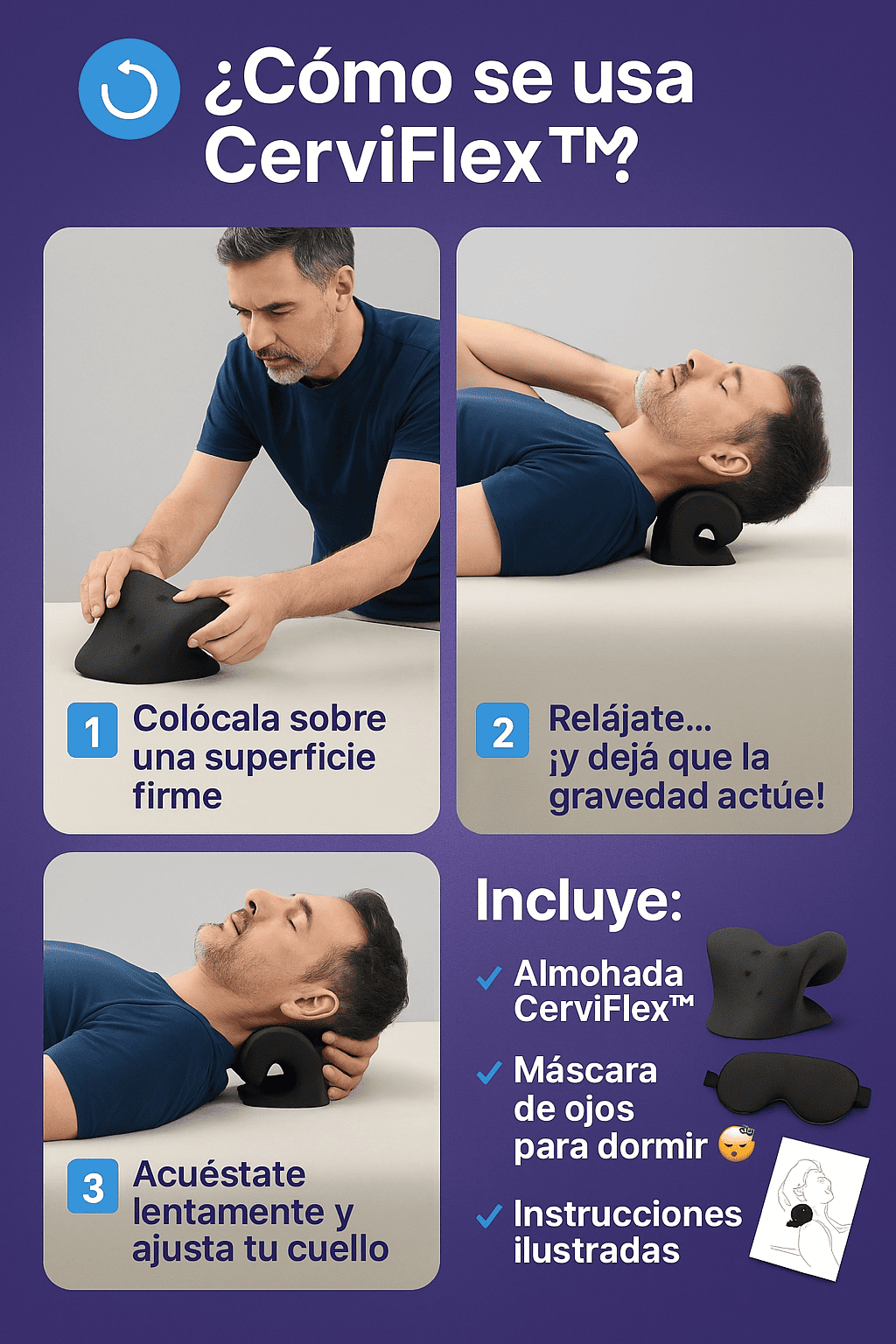 CerviFlex™ Alivio, postura y descanso en solo 10 minutos al día