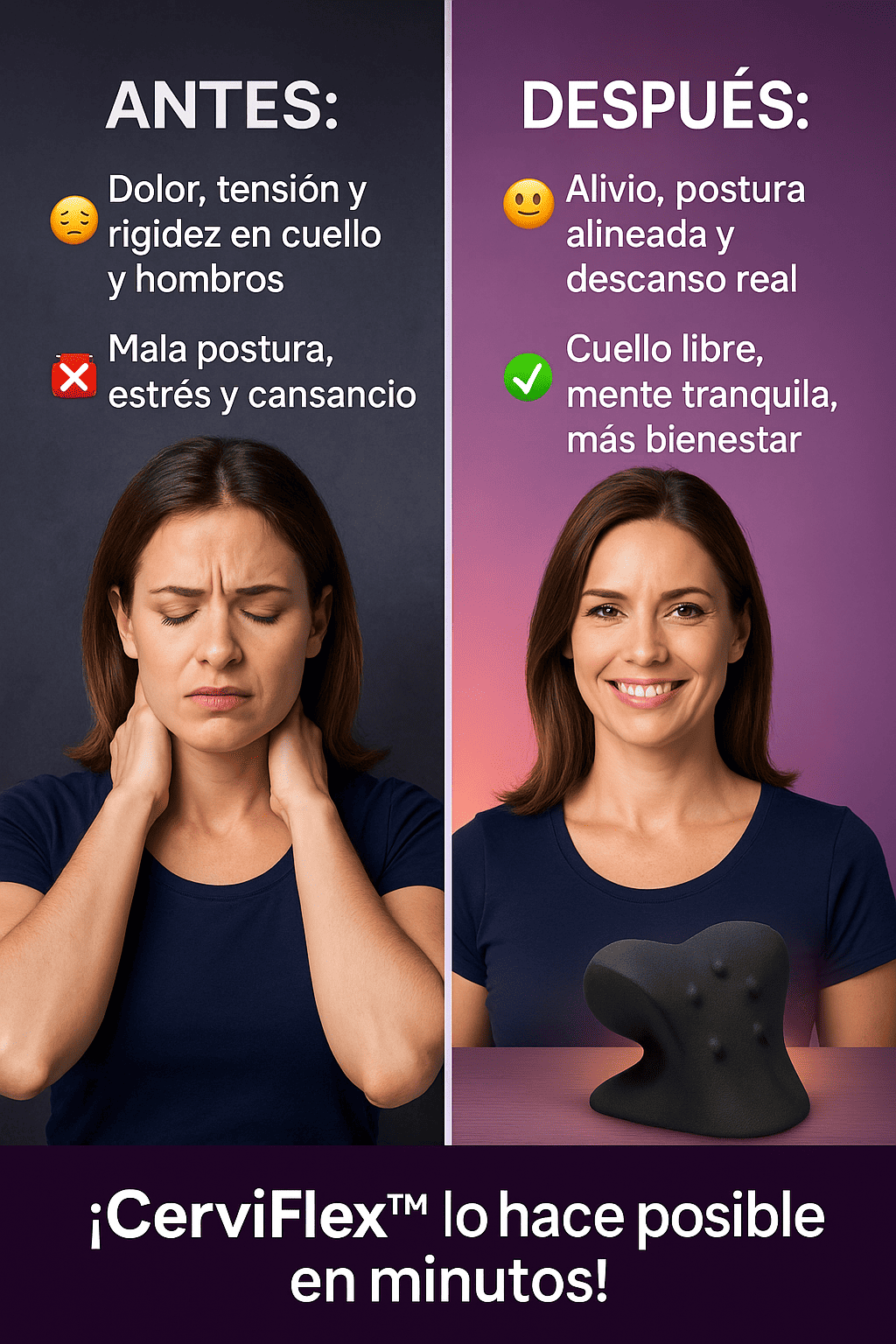CerviFlex™ Alivio, postura y descanso en solo 10 minutos al día