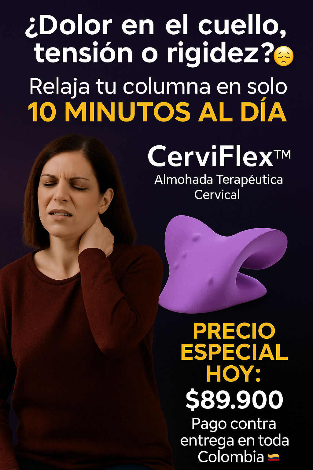 CerviFlex™ Alivio, postura y descanso en solo 10 minutos al día