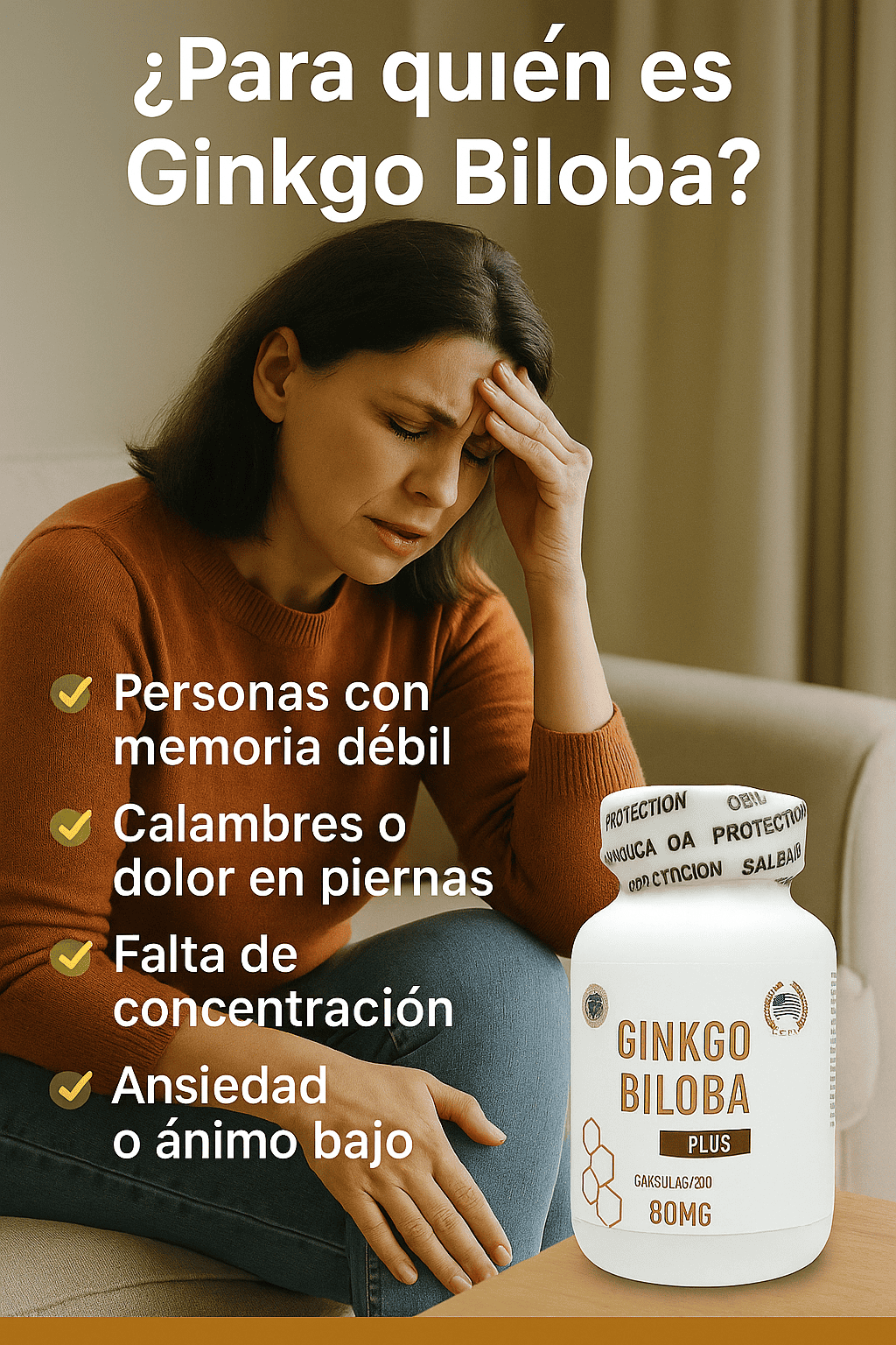 Ginkgo Biloba PLUS Vital™ Memoria, circulación y energía en una sola cápsula.