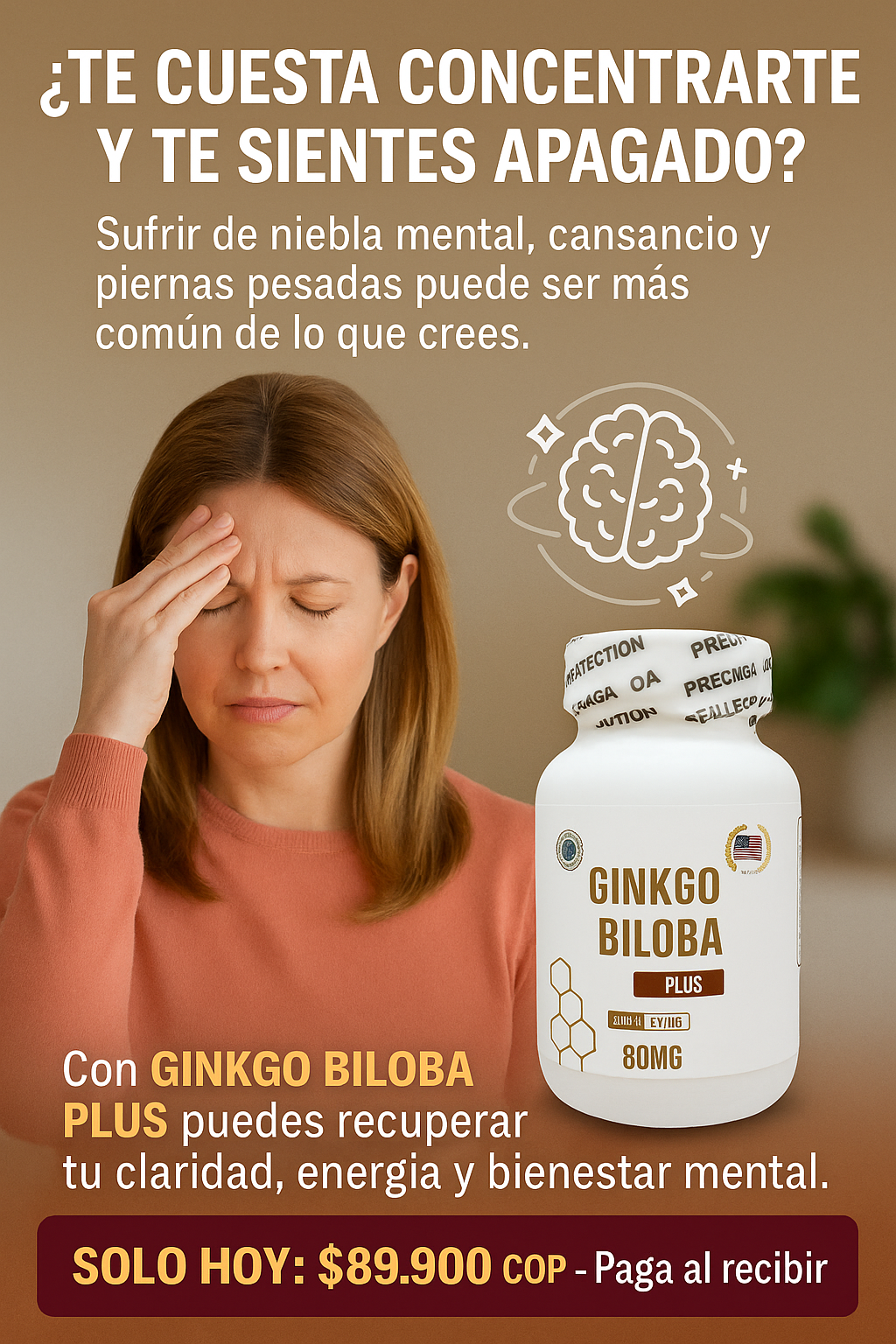 Ginkgo Biloba PLUS Vital™ Memoria, circulación y energía en una sola cápsula.