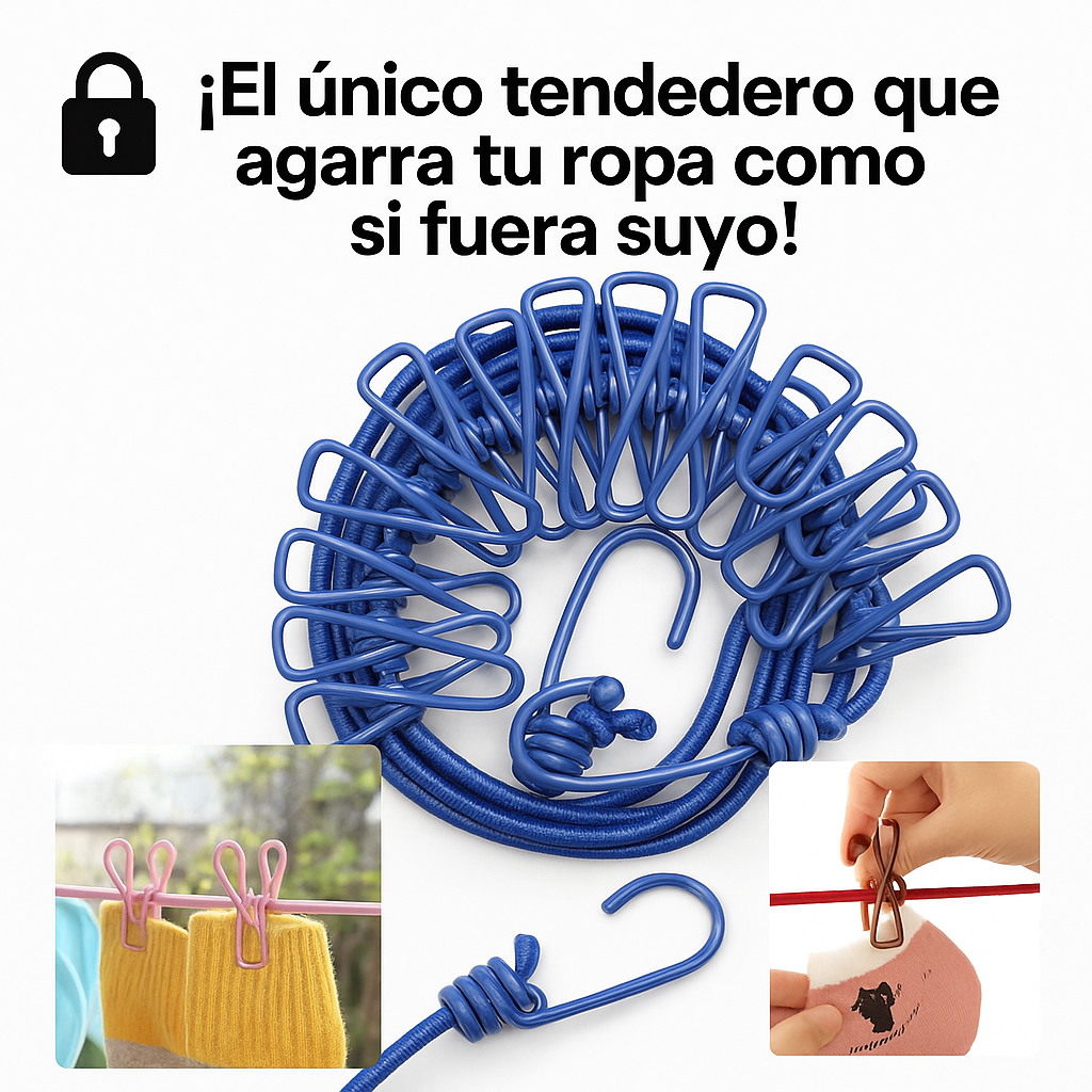 Tendedero Para Ropa Con 12 Ganchos