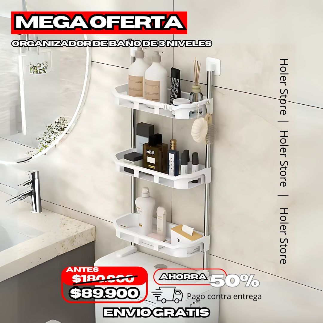 Organizador Tipo Estante De Baño 3 Niveles