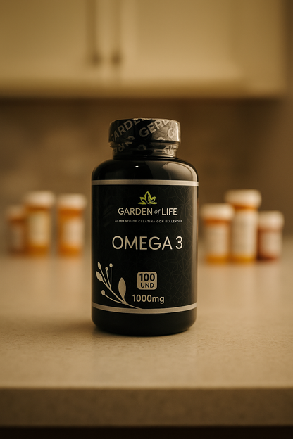 Omega 3 Garden of Life – Cápsulas de 1000mg para Corazón, Mente y Articulaciones Saludables