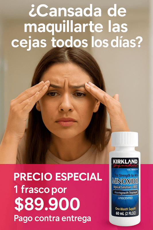 Cejas más pobladas y definidas con Kirkland Minoxidil 5 %