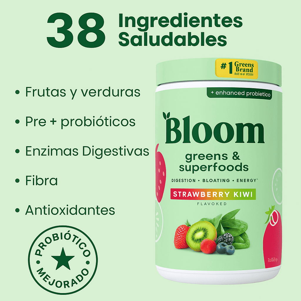 Bloom™ | Apoya la digestión, reduce la hinchazón y mejora tu energía con superalimentos y probióticos.