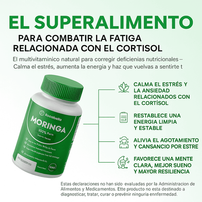 Moringa Rosabella™| Equilibra naturalmente el cortisol para combatir la fatiga y restaurar la energía desde dentro.