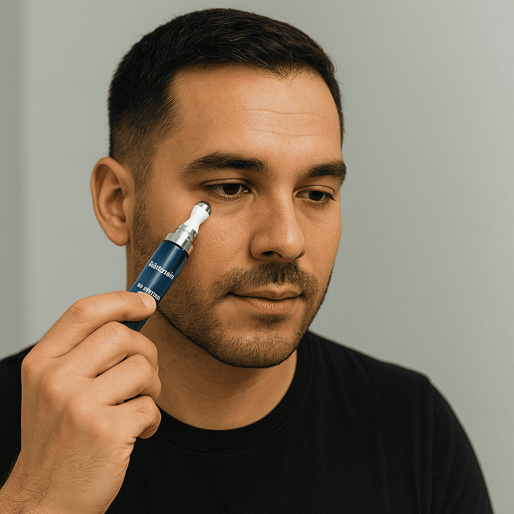 Sérum Contorno de Ojos 5% Cafeína con Roller 360° – Efecto Refrescante para Hombres