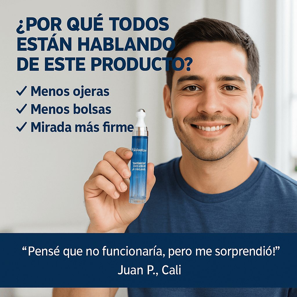 Sérum Contorno de Ojos 5% Cafeína con Roller 360° – Efecto Refrescante para Hombres