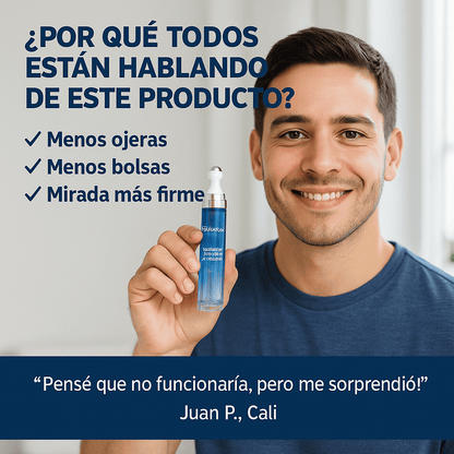 Sérum Contorno de Ojos 5% Cafeína con Roller 360° – Efecto Refrescante para Hombres