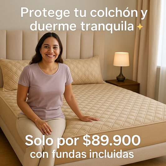 Protector de colchón antifluido + fundas ¡Comodidad y protección total!