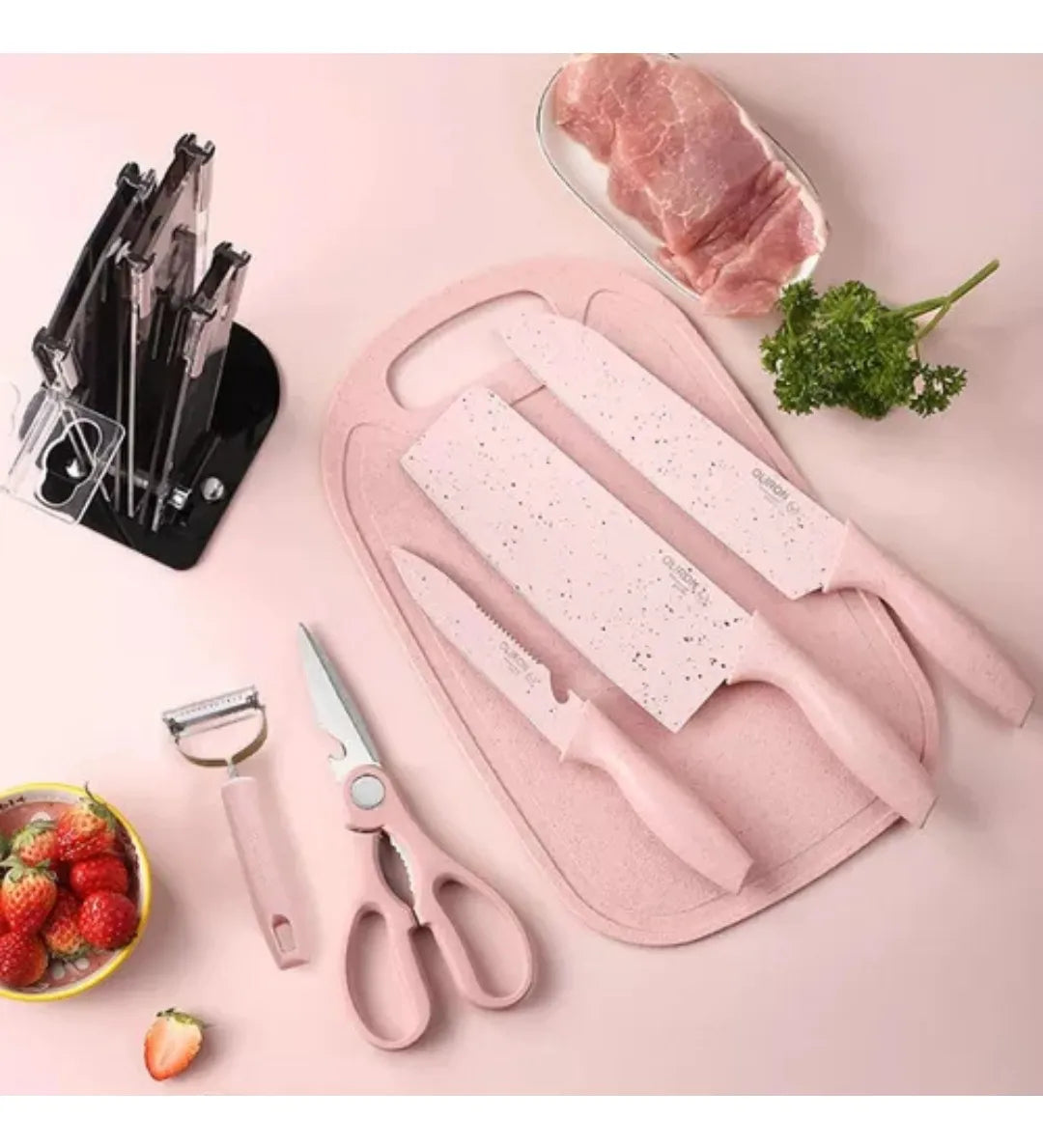 SET DE CUCHILLOS CON PEDESTAL