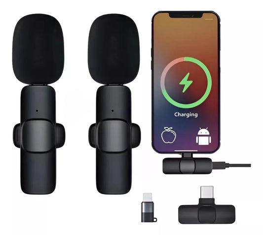 Micrófono Solapa K9 - Paga 1 Lleva 2 Micrófonos - Para Android Tipo C y Iphone