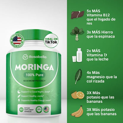 Moringa Rosabella™| Equilibra naturalmente el cortisol para combatir la fatiga y restaurar la energía desde dentro.