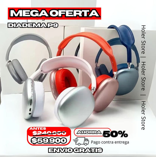 -🎧 Auriculares Bluetooth P9 – Sonido Envolvente y Comodidad Total
